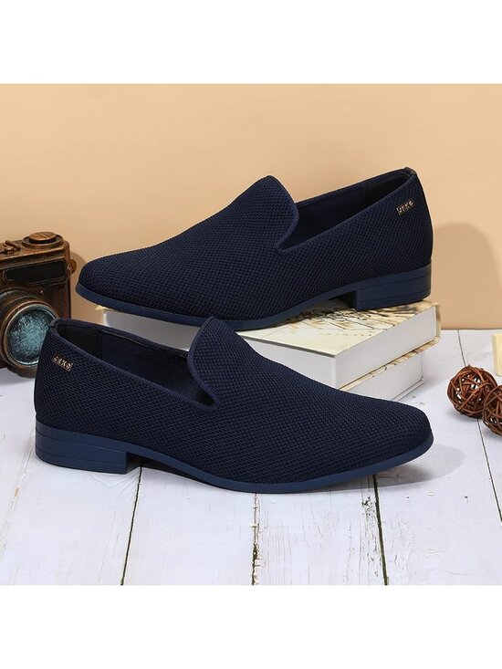 UUBARIS Men\'s Navy Elegant Tuxedo Loafers Slip on Dress Shoes Formal Shoes main image 7